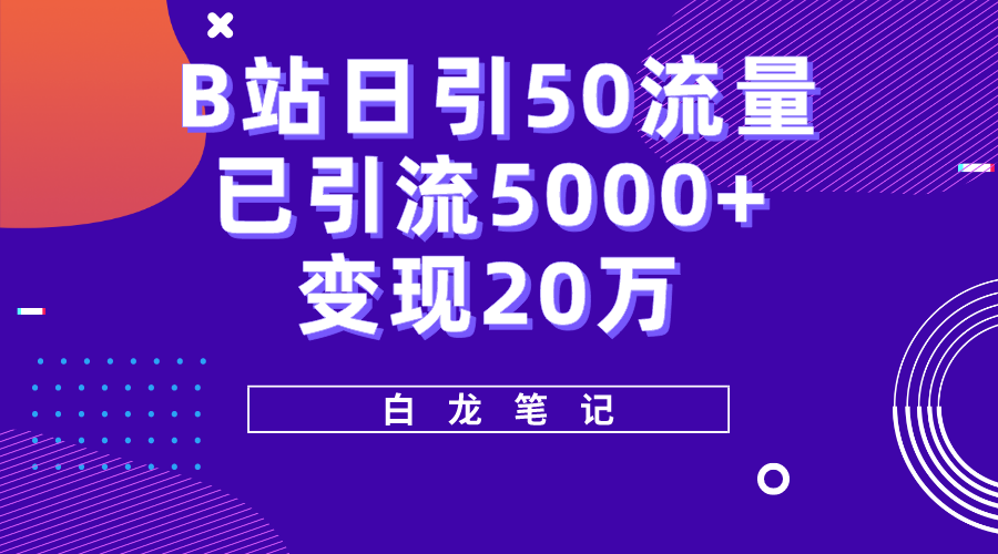 B站日引50+流量，实战已引流5000+变现20万，超级实操课程-颜夕资源网-第15张图片