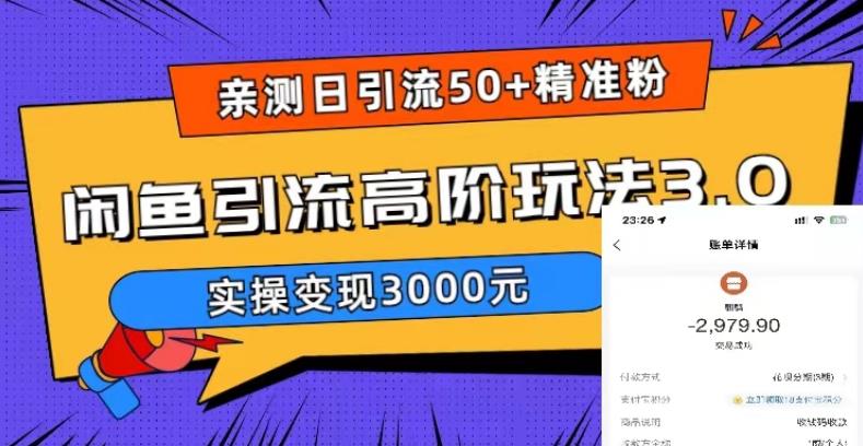 日引50+精准粉，闲鱼引流高阶玩法3.0，实操变现3000元-颜夕资源网-第15张图片