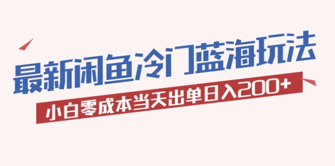 最新闲鱼冷门蓝海玩法，小白零成本当天出单日入200+-颜夕资源网-第15张图片