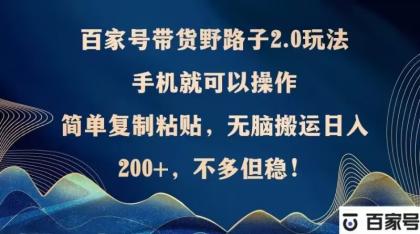 百家号带货野路子2.0玩法，手机就可以操作，简单复制粘贴，无脑搬运-颜夕资源网-第17张图片