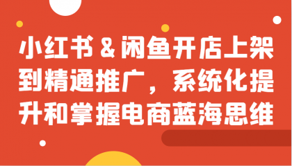 小红书&闲鱼开店上架到精通推广，系统化提升和掌握电商蓝海思维-颜夕资源网-第17张图片