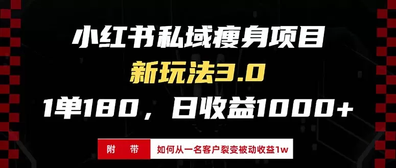 小红书瘦身项目3.0模式，新手小白日赚收益1000+（附从一名客户裂变收益，被动收益1W）-颜夕资源网-第17张图片