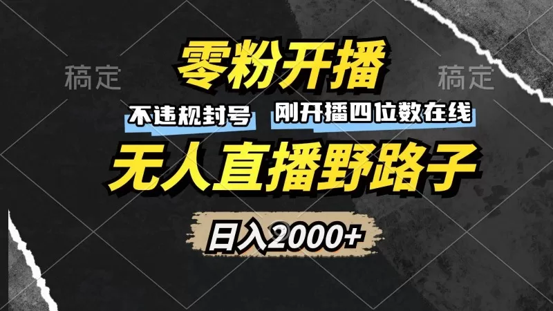 零粉开播，无人直播野路子，日入2000+，不违规封号，躺赚收益！-颜夕资源网-第17张图片