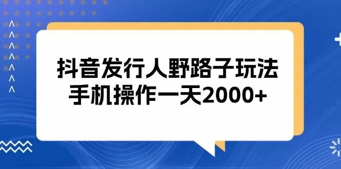 抖音发行人野路子玩法，手机操作一天2000+-颜夕资源网-第17张图片