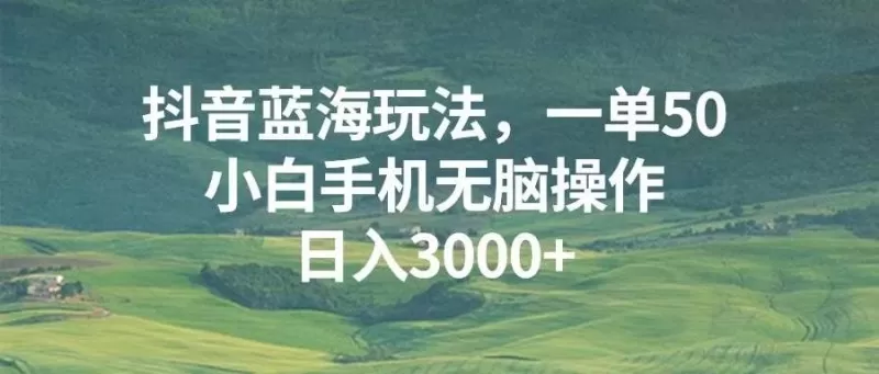 抖音蓝海玩法，一单50，小白手机无脑操作，日入3000+-颜夕资源网-第17张图片