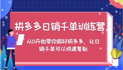 拼多多日销千单训练营，从0开始带你做好拼多多，让日销千单可以快速复制（更新）-颜夕资源网-第17张图片