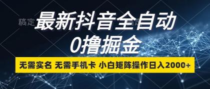 最新抖音全自动0撸掘金，无需实名，无需手机卡，小白矩阵操作日入2000+-颜夕资源网-第17张图片