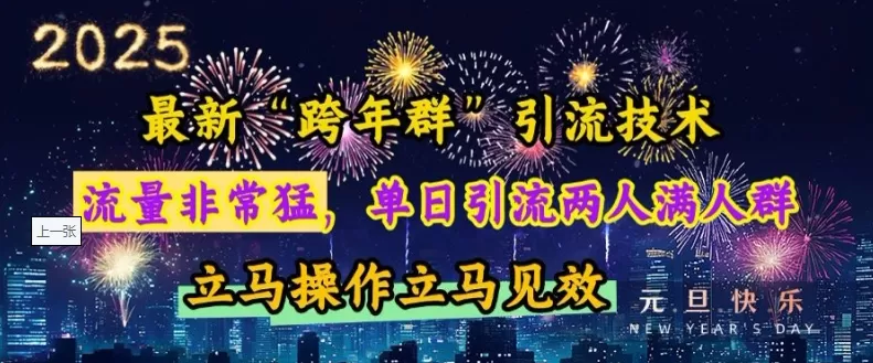 “跨年群”引流，流量非常猛，单日引流两人满人群，立马操作立马见效【揭秘】-颜夕资源网-第10张图片